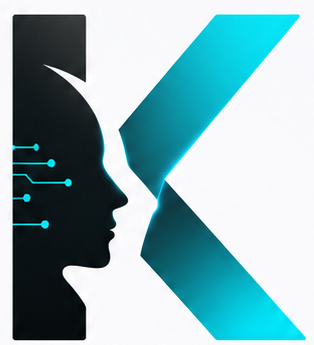 Isotipo original de Kynary X: letra K formada por un perfil humano y circuitos